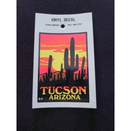 Tucson, Arizona Cactus Vintage Travel Souvenir Decal / Window Sticker Free S&H