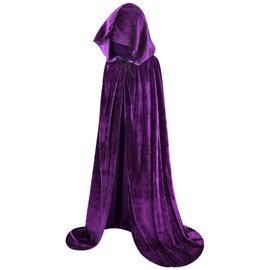 Purple Cloak with Hood Raven Costume Women Velvet Cloak Hooded Cape Wizard Robe Witches Cape Sarah Sanderson Costume