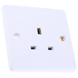 Indoor Plug Socket 1 Gangs Type G - British 13 A 230 V ac White, Pack of 1, MFR: 7758062