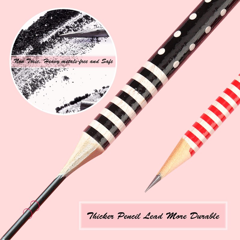 BUSHIBU Cute Pencils for Kids, Fun Pencil with Erasers Toppers,