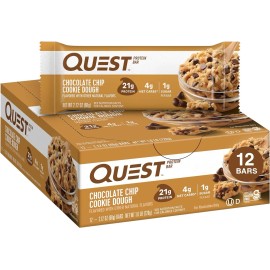 Masa para galletas con chispas de chocolate Quest Nutrition barra natural ceto alta en proteínas 12 quilates