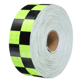 PATIKIL Reflective Tape, 1 Roll 2 Inch x 148 ft Waterproof Self Adhesive High Visibility Caution Warning Safety Tape Outdoor Lattice Reflector for Trucks Trailers Cars, Green Black