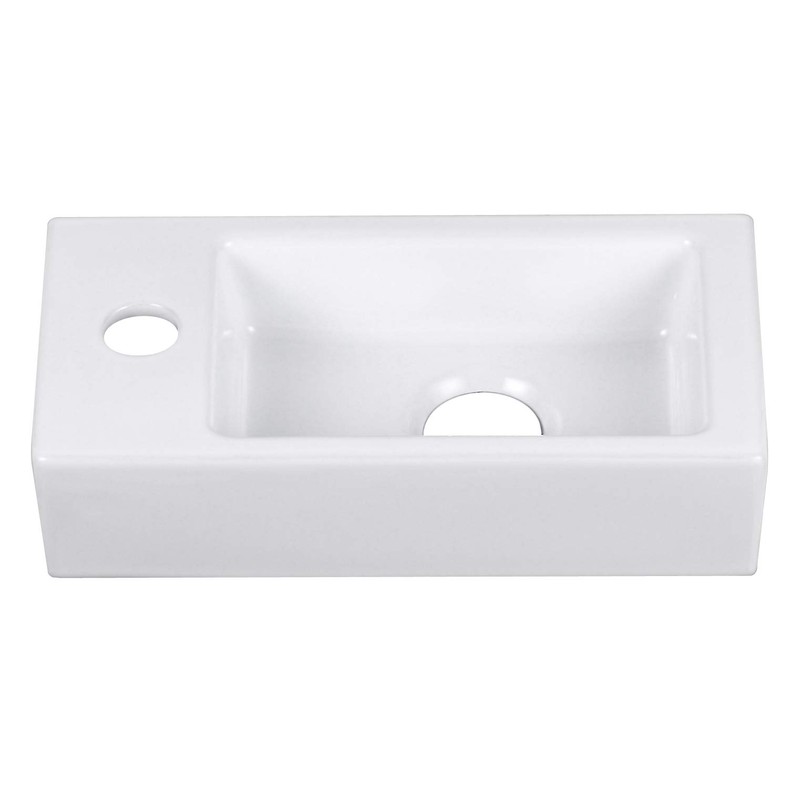 Small Bathroom Sink DeerValley, 15"x7" Mini Rectangle Wall Mount Vessel