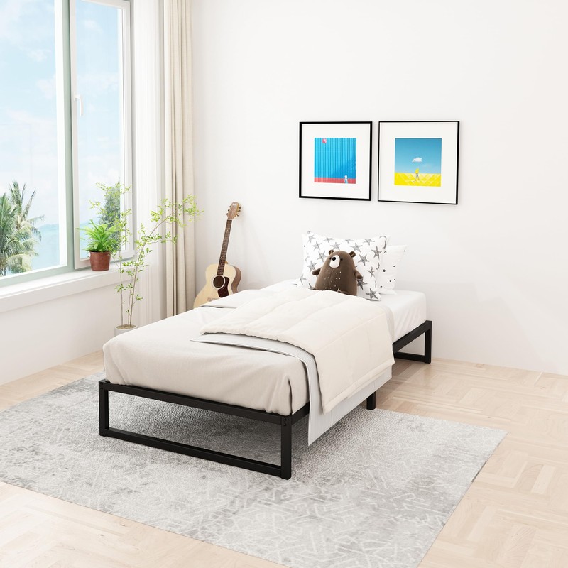 Lutown-Teen 12 Inch Twin Size Bed Frames with Heavy Duty