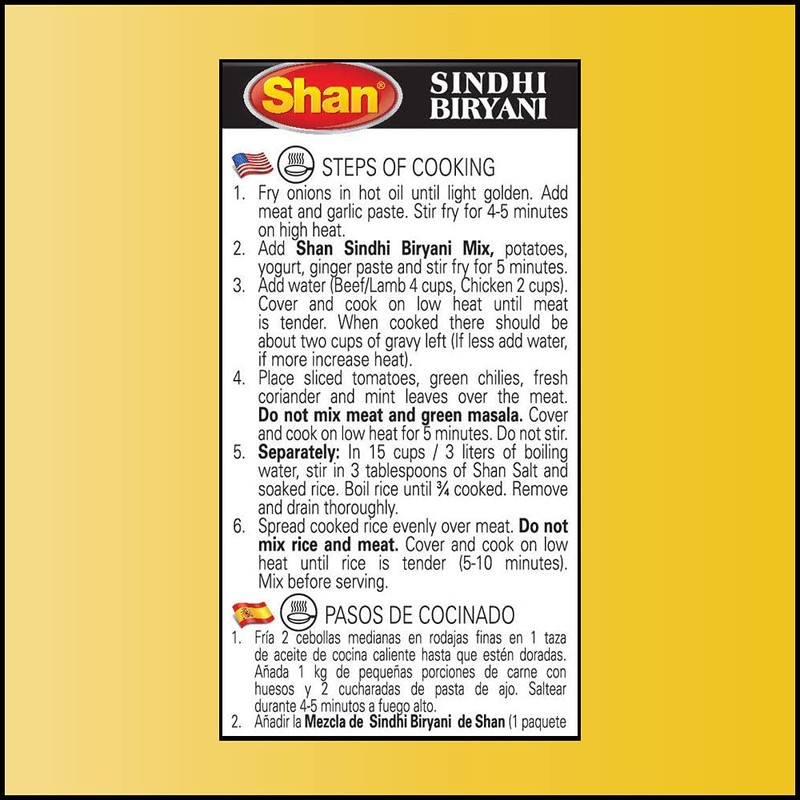 Shan Sindhi Biryani Recipe and Seasoning Mix 2.11 oz (60g)