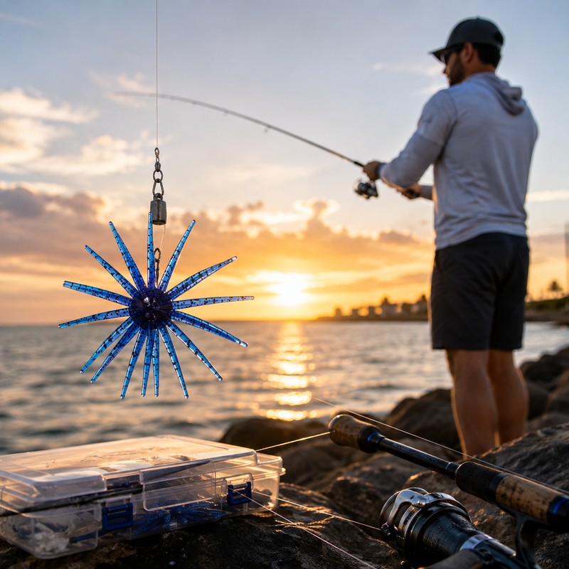 Silicone Sea Urchin Fishing Lure for Saltwater – 9.5g Soft