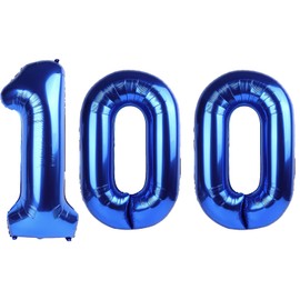 40 Inch Navy blue Number 100 Digital Balloon,Jumbo Mylar Foil Helium Balloon for 100 Balloons for Birthday Party,Wedding Anniversary Party Decorations
