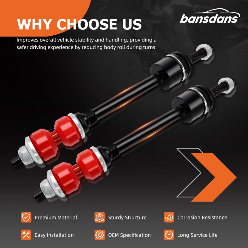 bansdans K80894 Sway Bar Link Front, 2pcs Stabilizer Bar Link