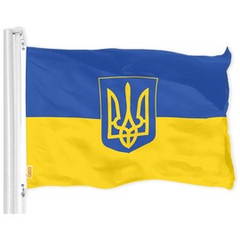 G128 Ukraine Ukrainian Coat of Arms Flag 3x5 Ft 150D Printed Polyester