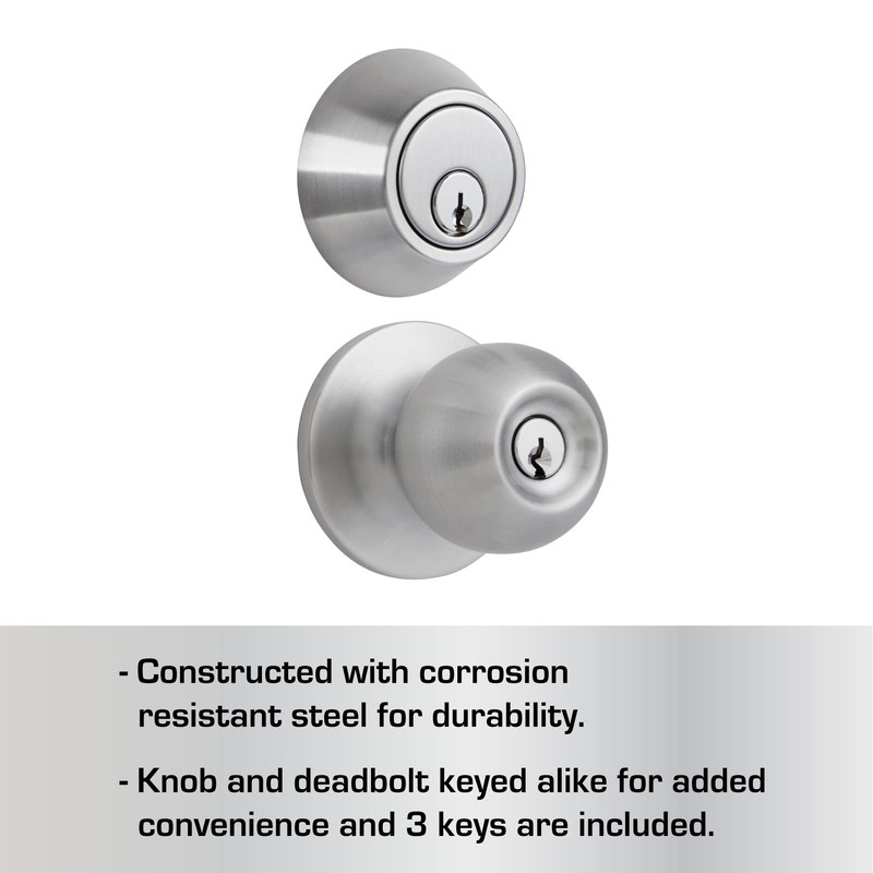 BRINKS Commercial - Keyed Entry Door Knob with Deadbolt Set,