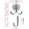 Fuxxer® Antique Double Hooks Set of 5 Wardrobe Hooks 54