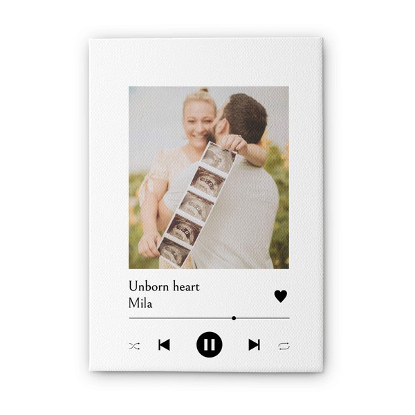 Canvas Picture in Trendy Song Cover Design with Name, Song