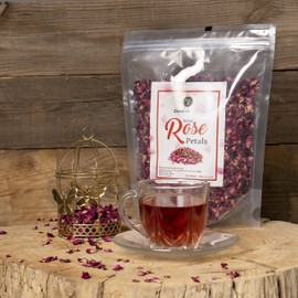 Cure with pure Dried Rose Petals | 3.5 ounces in Resealable Pouch Edible & Organic Roses, Used Tea, Baking, Desserts, Breads, and Cakes, No Preservatives, Ounce (Pack of 1)