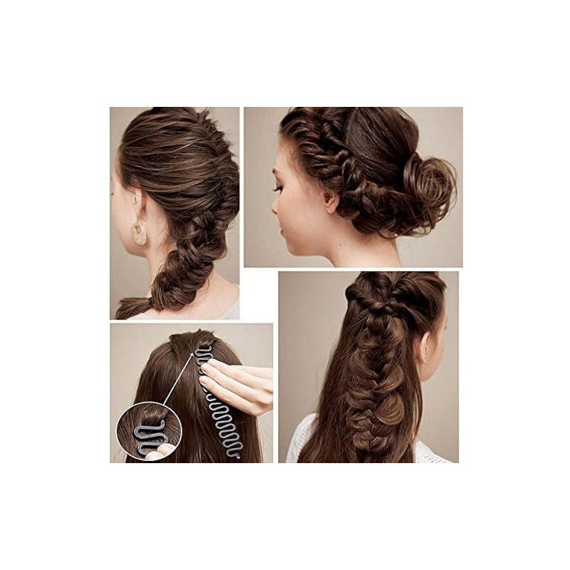 2 x schwarze Haarflechtwerkzeug-Roller, Haar-Dreh-Styling-Zubehör für Frauen, einfache und Styling-Werkzeuge,