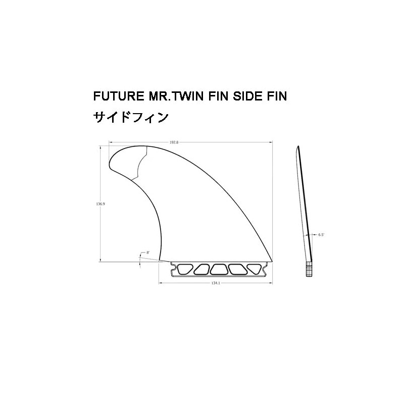 FUNKTION FUTURE Surfboard FKGFCC-FT-MR-TWIN MR.TWIN 5.39" 3.39" Set of 3