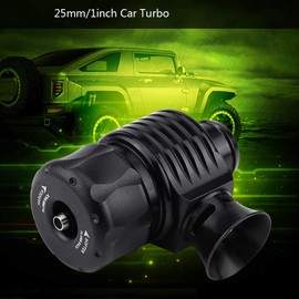 Car Turbo Blow Off Valve, Fydun 25 mm Universal Aluminium Alloy Car Turbo Blow Off Valve Adapter Kit with Adapter Clamp and Hose (Horn Shape)