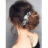 Gorais Peine de pelo de novia con cristales plateados, pieza
