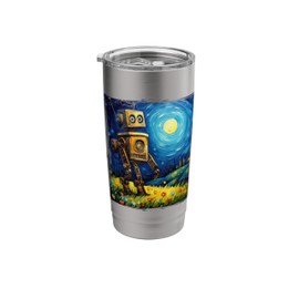Vintage Robot Art Van Gogh Toy Robot Builder Robotics Stainless Steel Insulated Tumbler