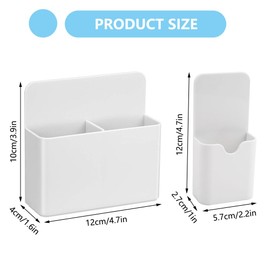 Pack of 4 Magnetic Pen Holder Pen Holder Magnetic Marker Holder Whiteboard Pen Holder 2 Sizes Magnetic Pen Holder Sealing for School, Office, Fridge, Locker, Home