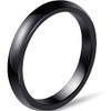 Two-Pack, 3mm Black White Polished Ceramic Wedding Band Stackable Ring