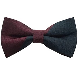 Bowties.jp Navy Bi-Color Bowtie, Bowtie, Easy Installation, 3 Colors Available, navy & burgundy