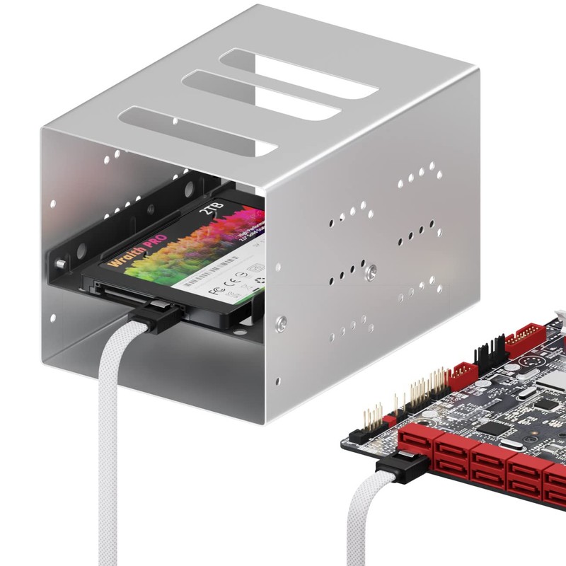 deleyCON 60 cm SATA 3 Cable Nylon 6 Gbit/s Data