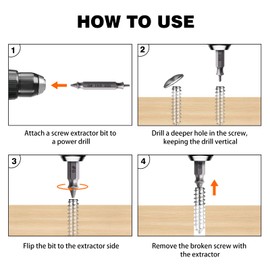 Valkynos Gifts for Men, Damaged Screw Extractor Set 6 Pcs, Valentine's Day Gifts for Him, Husband, Stripped Screw Nuts Bolts Drill Bit Tool, Easy Out Removal of Rusty Broken Mechanical Accessories