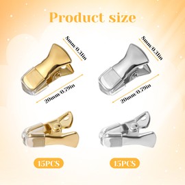 30 Pcs Mini Metal Alligator Clips Small Alligator Clamps, Spring Clip Non-Slip Badge Silver Small Flat Mouth Clip for Crafts, Paper, ID Badge Holders, Lanyards, Jewelry 0.78×0.23inch