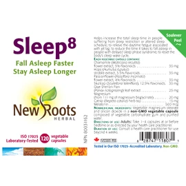 New Roots Herbal - Sleep8-120 capsules - Fall Asleep Faster Stay Asleep Longer