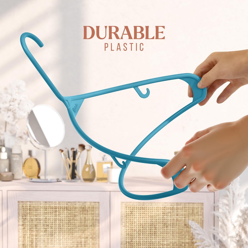 Plastic Hangers 50 Pack Blue - Clothes Hangers - Makes
