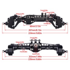 RC Crawler with Machined Aluminum Front and Rear Portal Axles for Vanquish VS4-10 Phoenix F10 LCG Chassis (Silver Axle F and R)