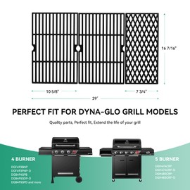 DGH474CRP Cooking Grates for Dyna glo DGH474CRP DGH483CRP DGF493BNP DGF493PNP-D DGB495SDP DGB495SDP-D DGB493SPB Grill, 70-02-656 70-01-911 Cast Iron Grill Replacement Part for Backyard BY13-101-001-12