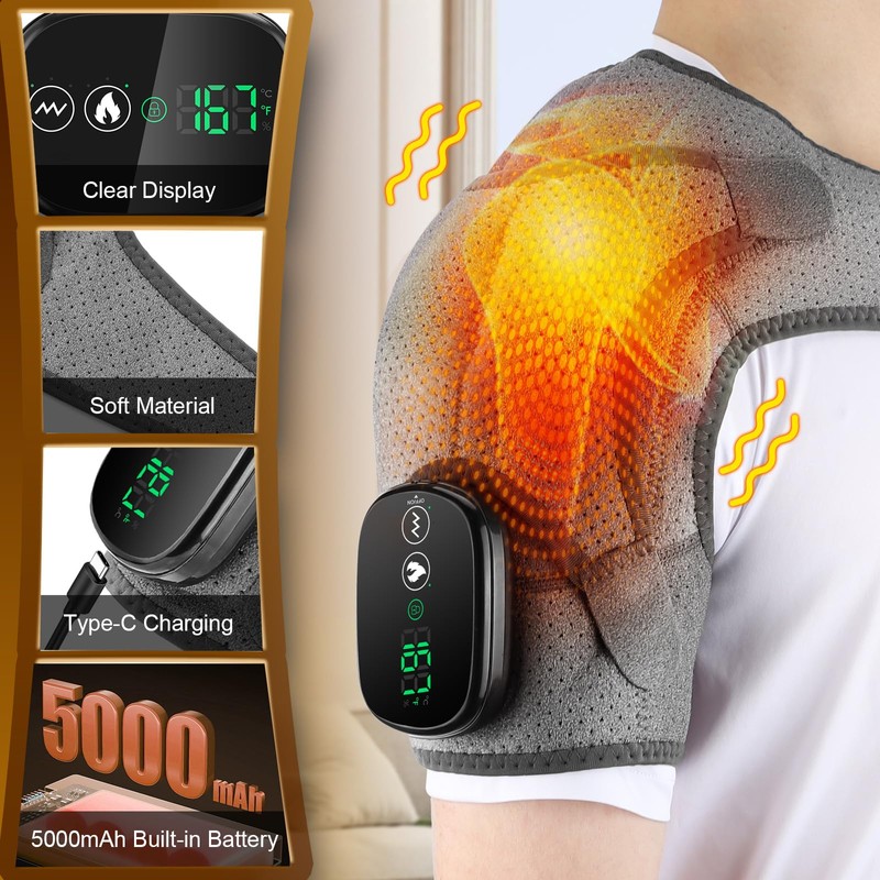 MOAJAZA Heated Shoulder Brace for Women Men, Shoulder Massager Shoulder