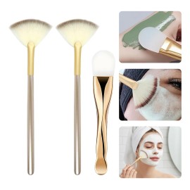3pz Brochas Faciales Silicona Para Mascarillas Y Limpiadores