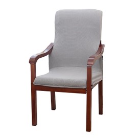 Deisy Dee Stretch Arm Chair Covers, Mid Century Chair Slipcovers, Accent Chair Covers (Sliver)