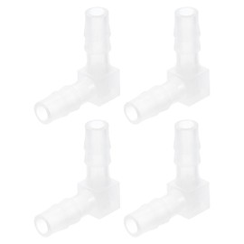 sourcing map 1/4" 90 Degree Elbow Hose Barb, 4pcs L-Shaped Aquarium Air Valve Connector Tubing for Fish Tank Pond Air Line