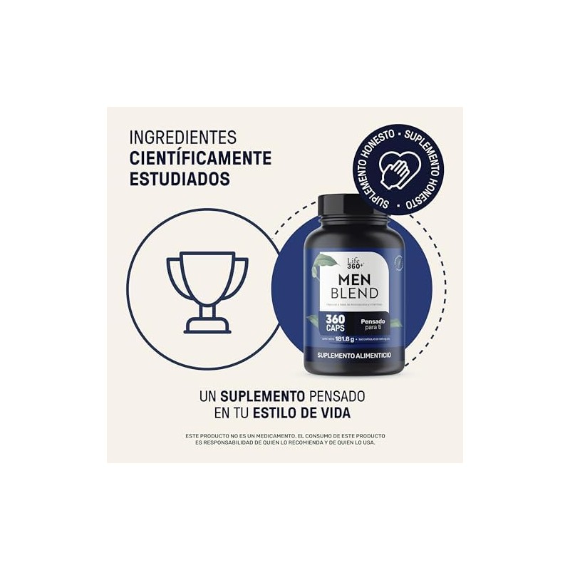 LIFE 360 Men Blend Multivitaminico para Hombre 360 cápsulas