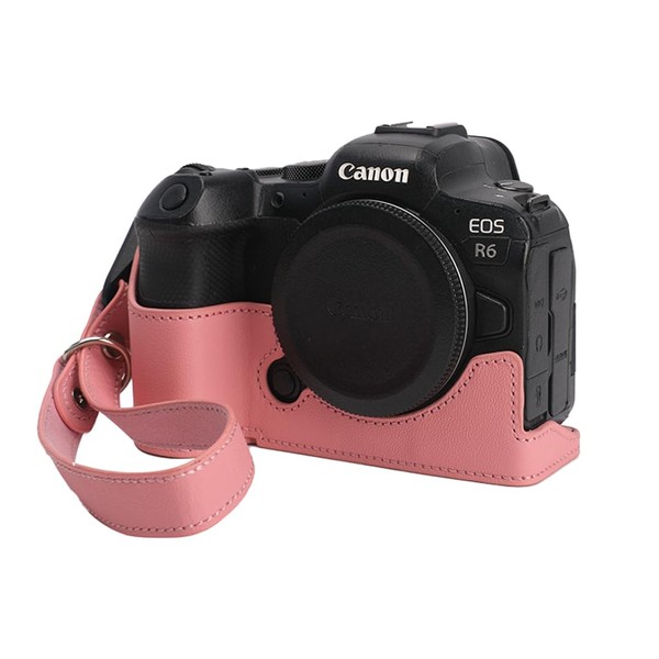 for Canon EOS R6/R6II Camera Case,Handmade Genuine Real Leather Half