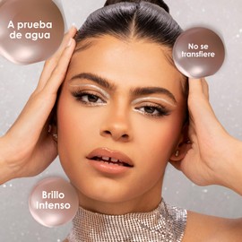 PINK UP Long-Lasting Shimmer Eyeliner 24 Horas Waterproof Alto Brillo con Destellos Pigmentación Intensa Maquillaje Delineador Ojos Pure Gold PKLLS03