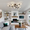 ZGLAOJT Black Semi Flush Mount Ceiling Light Fixture，9 Light Modern