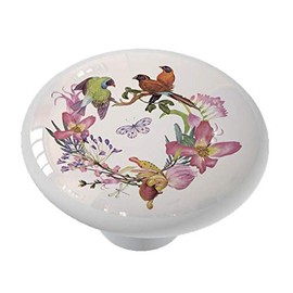 Gotham Decor Birds and Orchid Wreath Drawer/Cabinet Knob