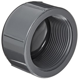 Spears 848 Series PVC Pipe Fitting, Cap, Schedule 80, 1-1/2" NPT Female