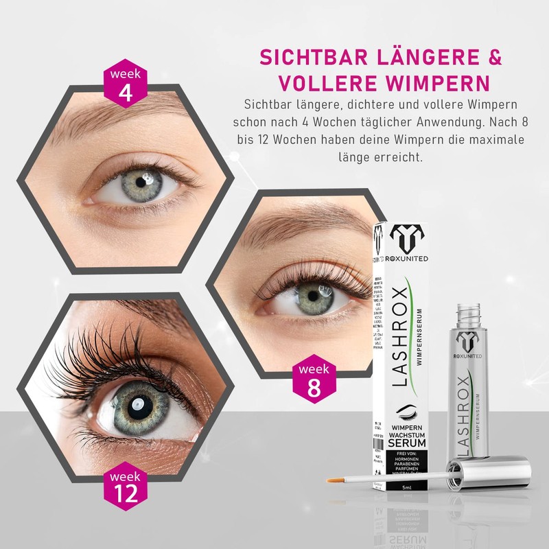 ROXUNITED COSMETICS LASHROX Eyelash Serum Hormone-Free Hormone-Free Growth Eyelash Extension