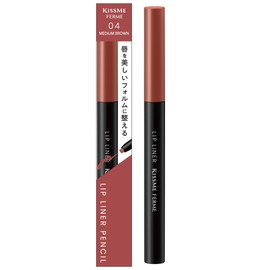 Kiss Me Ferme Lip Liner N 04, Medium Brown, 0.007 oz (0.18 g), Anti-Fall Lip Liner, Mouth Corner, Hollow Out Type