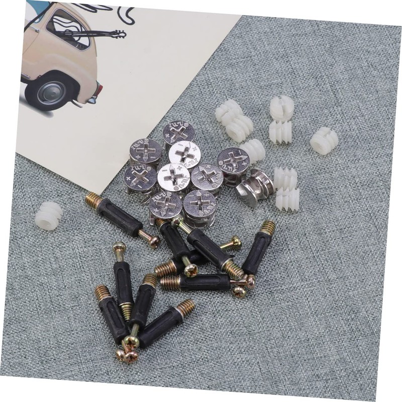 iplusmile Cam Bolt Furniture Cam Fittings Pre-Inserted Nuts Tapered Thread