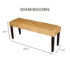 AV CONNECT Acacia Solid Wood Bench with Woven Water Hyacinth