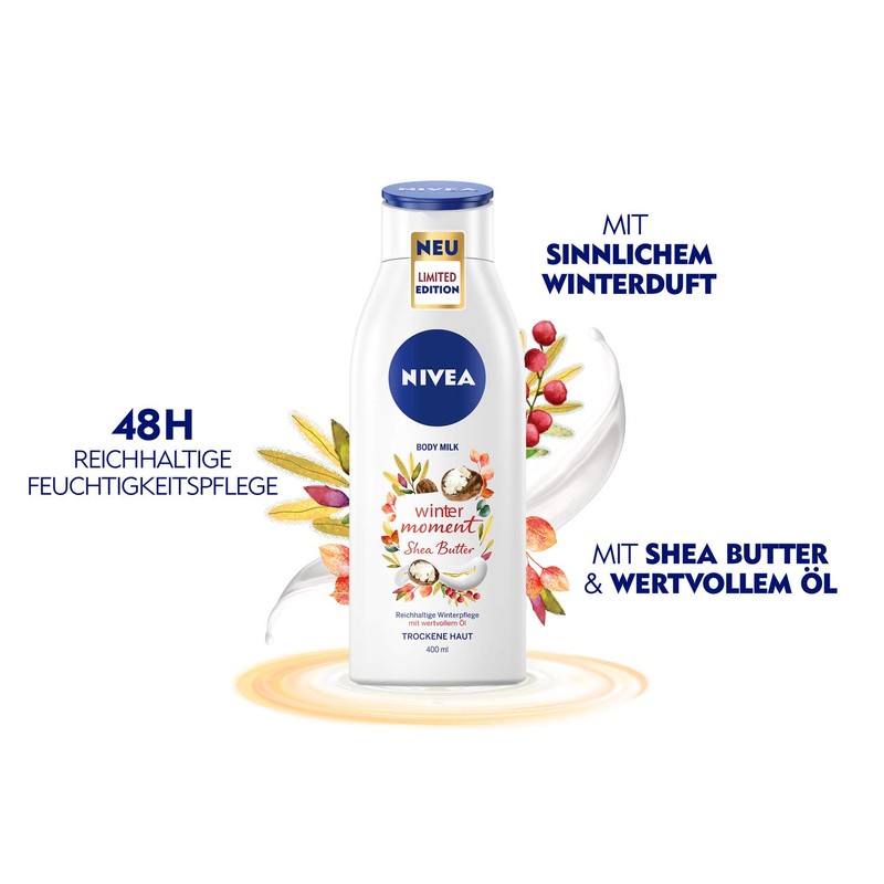 NIVEA Winter Moment Body Milk (400 ml), Rich Body Lotion
