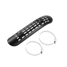 Motoforti 1 Set Universal Motorcycle Curve Exhaust Heat Shield Exhaust Pipe Heat Insulation Shield Muffler Guard with 70-100mm Clamps Black Long-lasting