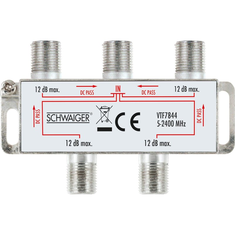 VTF7844 531 SCHWAIGER 4-fach Verteiler (12 dB)