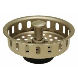 Undisclosed Stainless Steel Replacement Basket for Kitchen Sink, Satin Nickel Finish